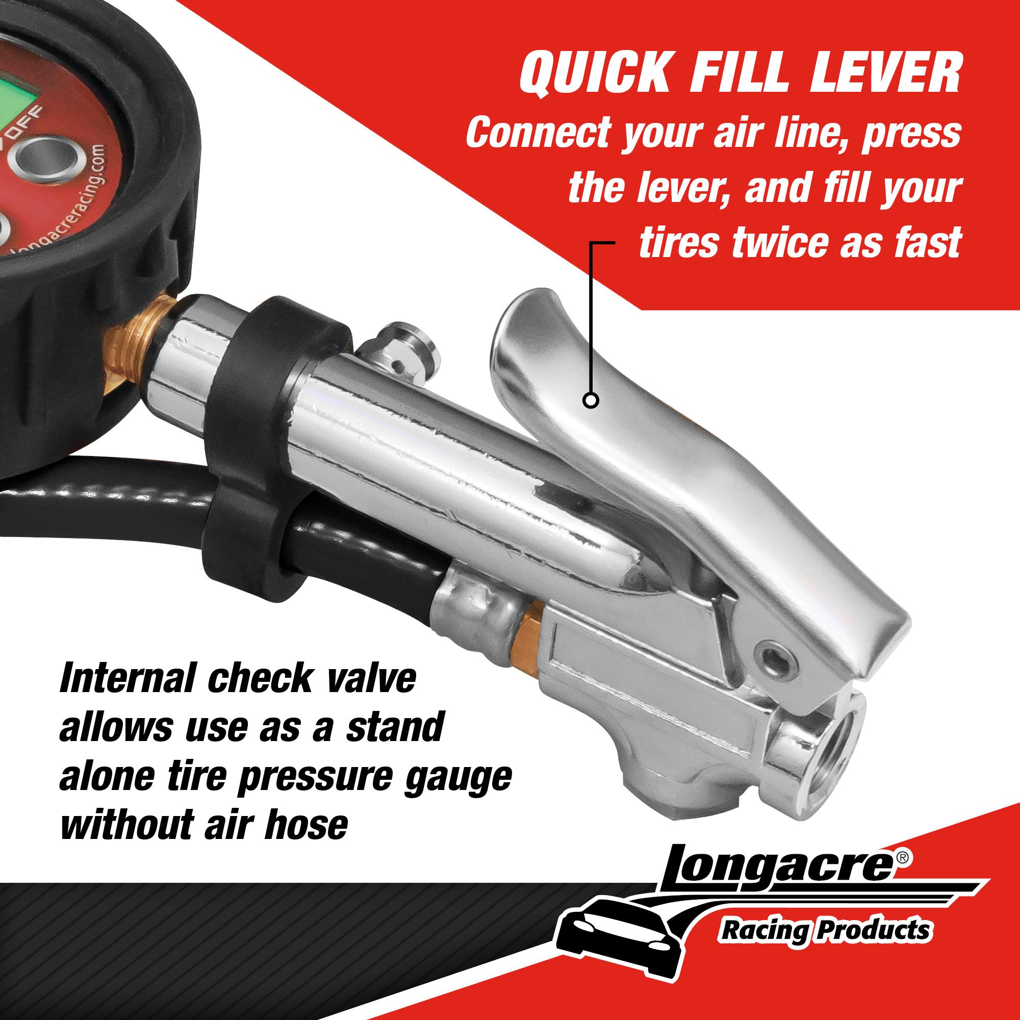 Digital Quick Fill Tire Pressure Gauge 0-125 psi