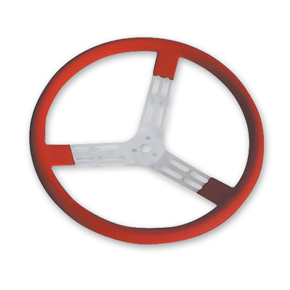 17" Aluminum - Red w/ natural spokes and smooth grip - Longacre