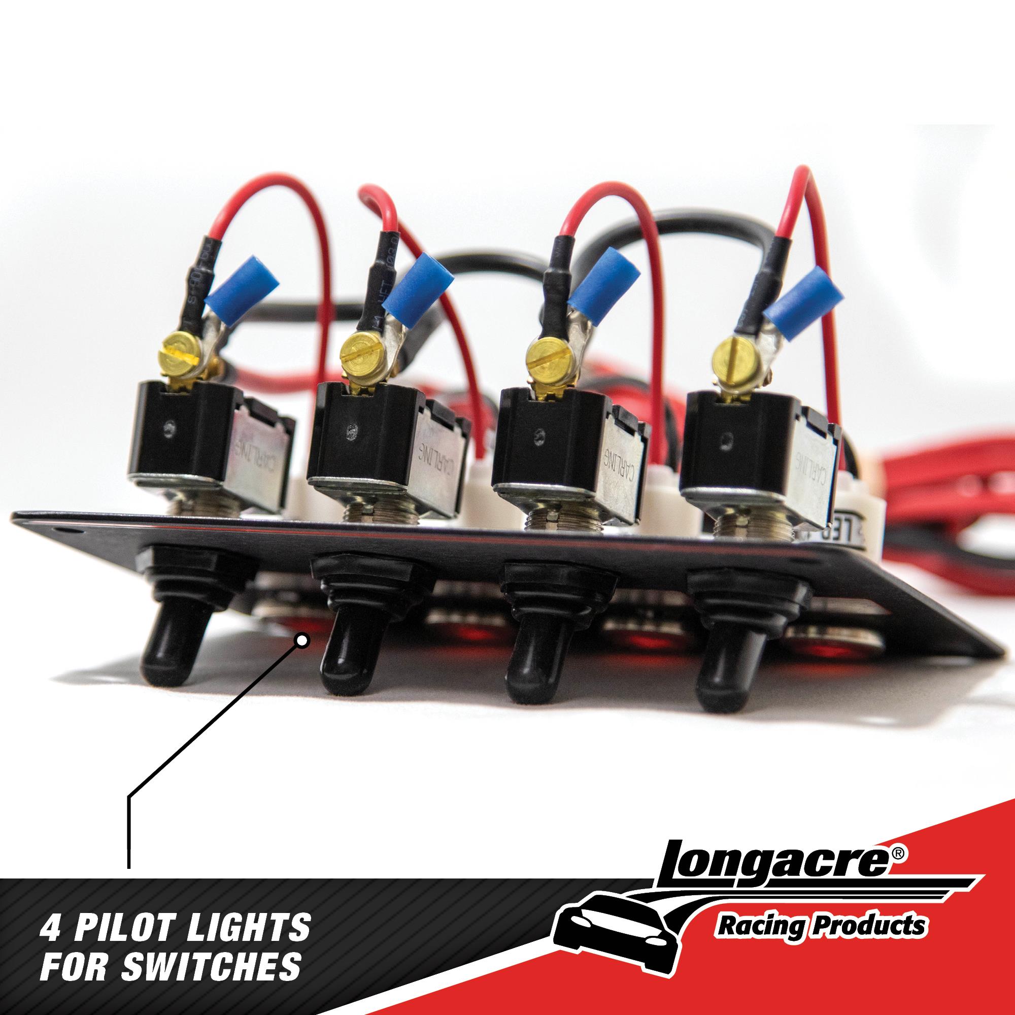 Longacre 4 Accessory Switch Panel with 4 Pilot Lights Longacre 4 Accessory Switch Panel with 4 Pilot Lights