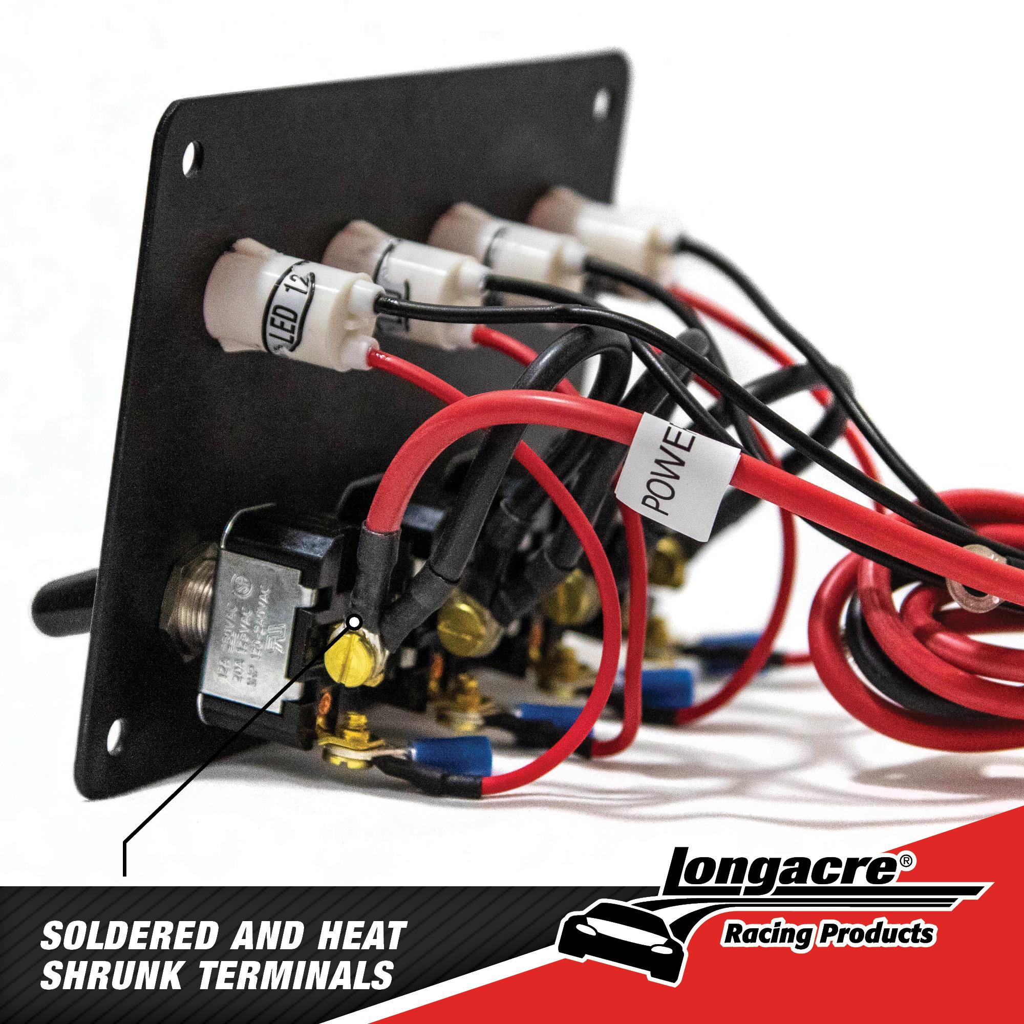 Longacre 4 Accessory Switch Panel with 4 Pilot Lights Longacre 4 Accessory Switch Panel with 4 Pilot Lights