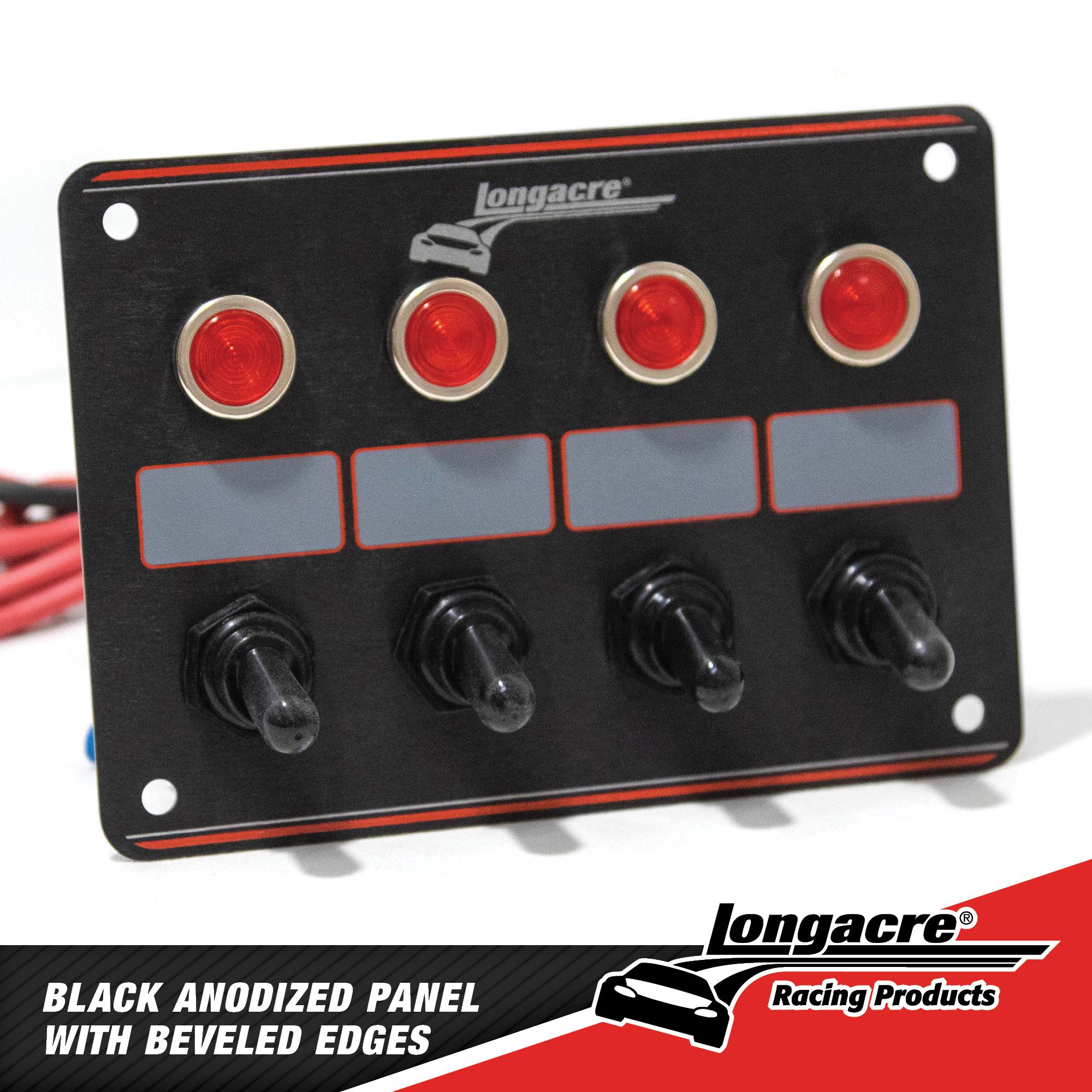 Longacre 4 Accessory Switch Panel with 4 Pilot Lights Longacre 4 Accessory Switch Panel with 4 Pilot Lights