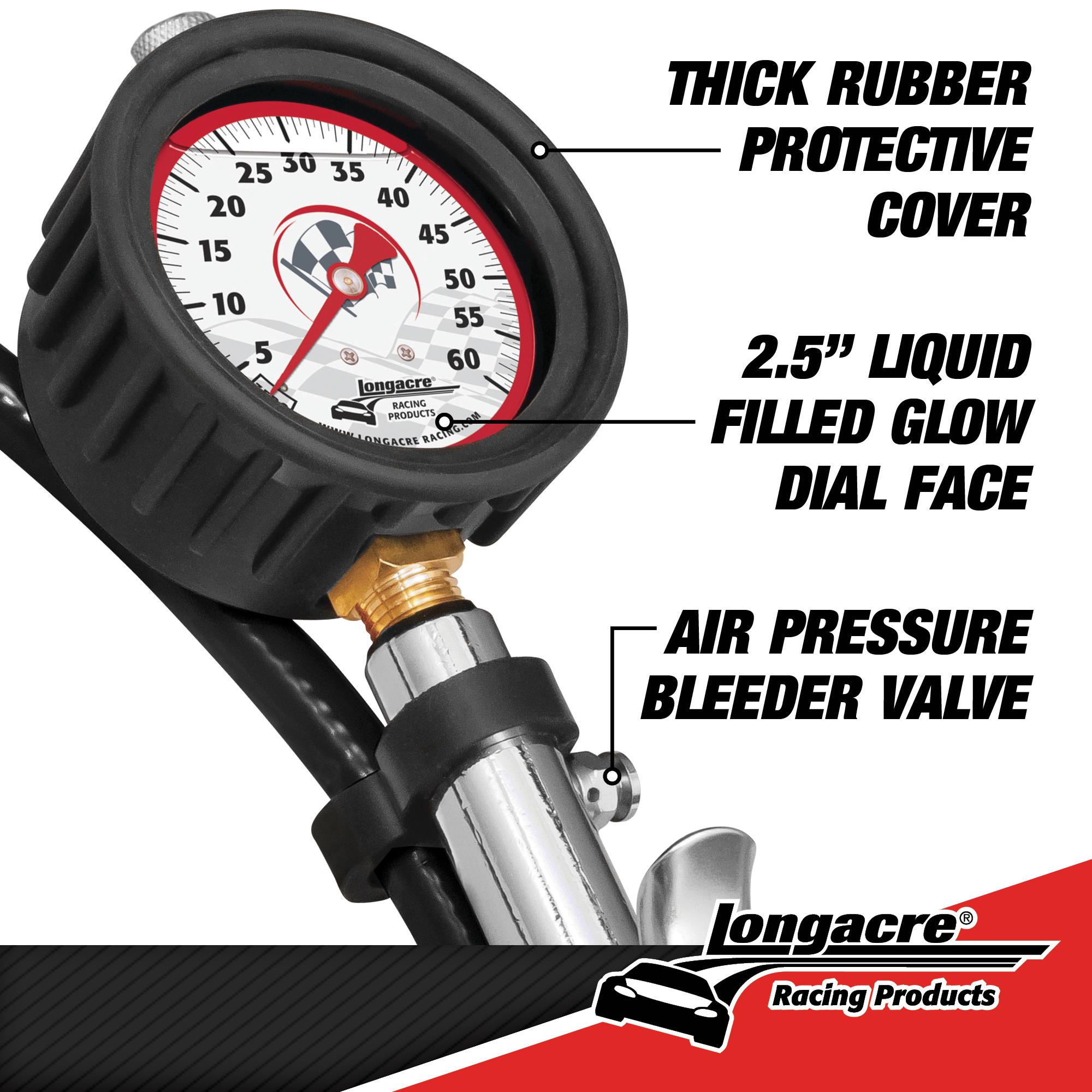 Liquid Filled 2½” GID Quick Fill Tire Gauge 0-60 psi