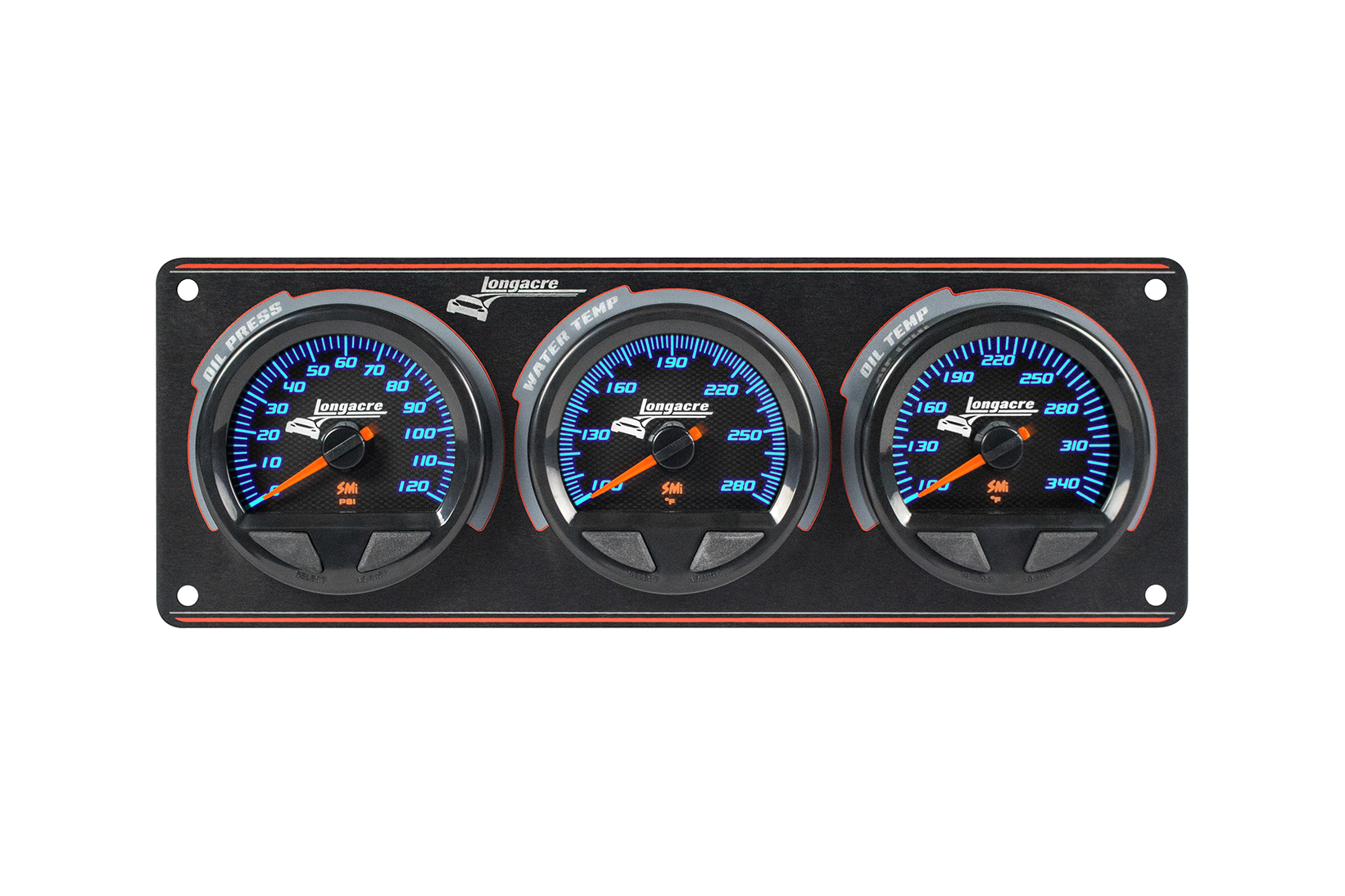 SMi™ Elite Waterproof Gauge Panel, 3 Gauge Oil Pressure/Water Temperature/Oil Temperature