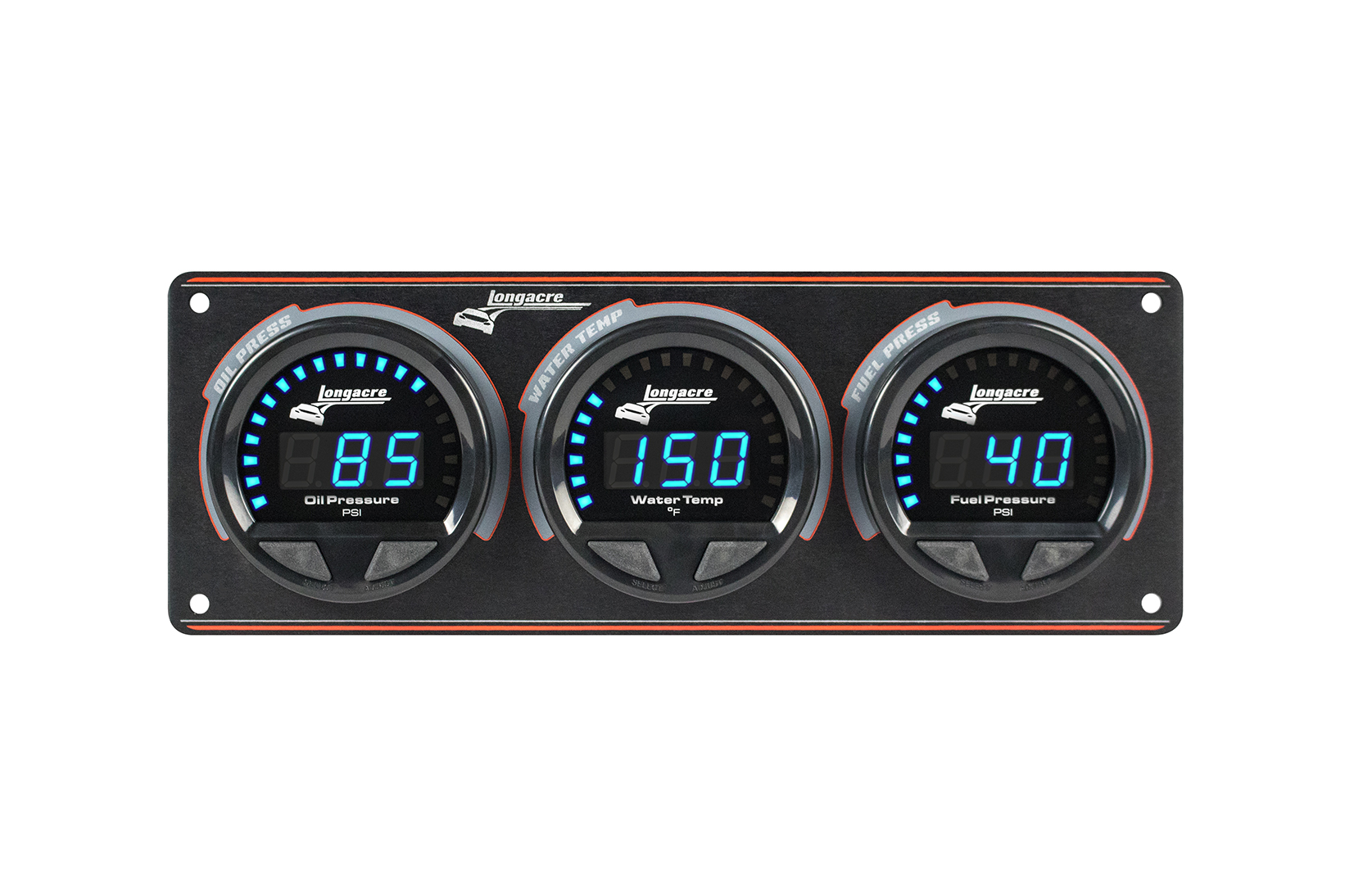 Digital Elite Waterproof Gauge Panel, 3 Gauge Oil Pressure/Water  Temperature/Fuel Pressure 120psi