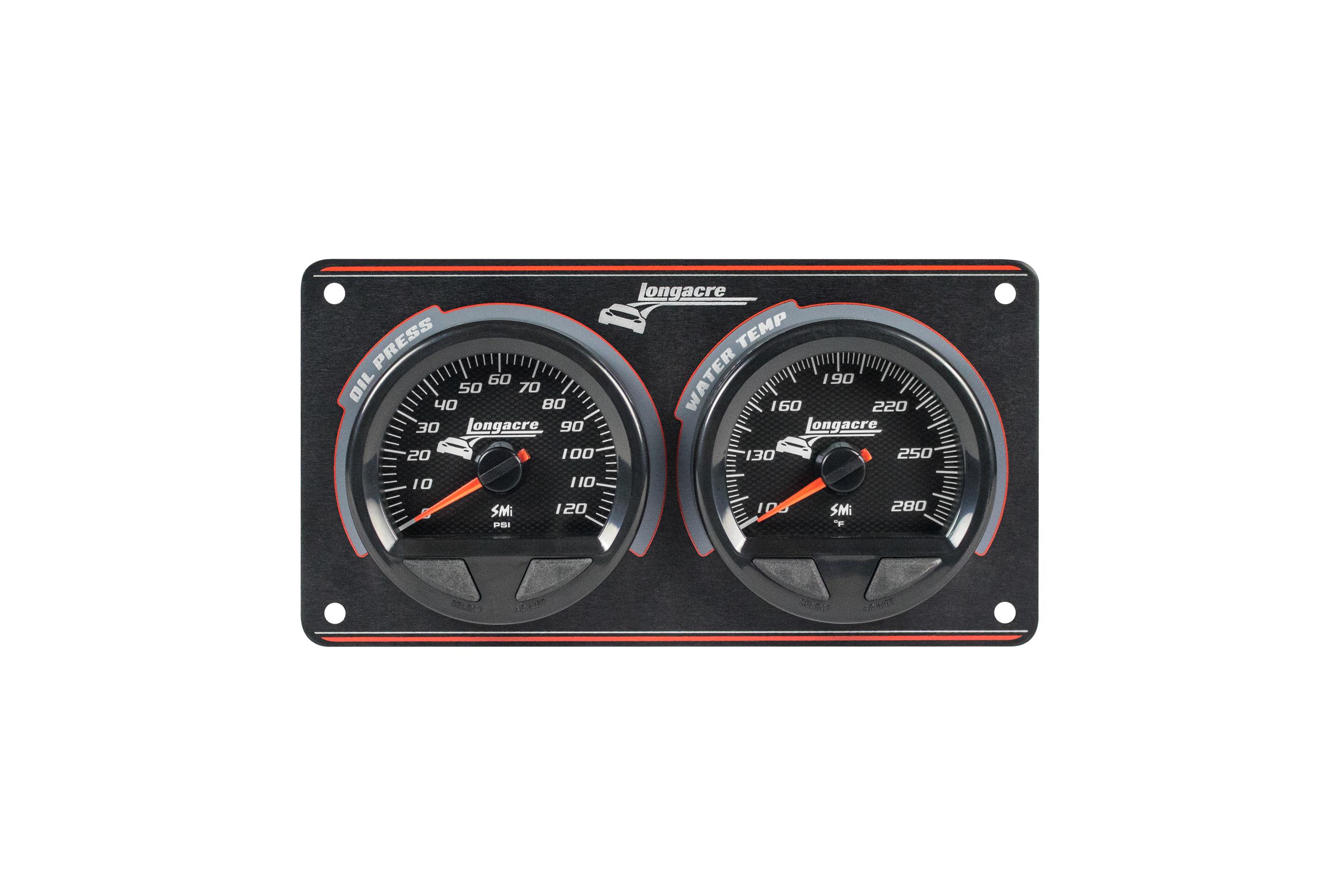 SMi™ Elite Waterproof Gauge Panel, 2 Gauge Oil Pressure/Water Temperature