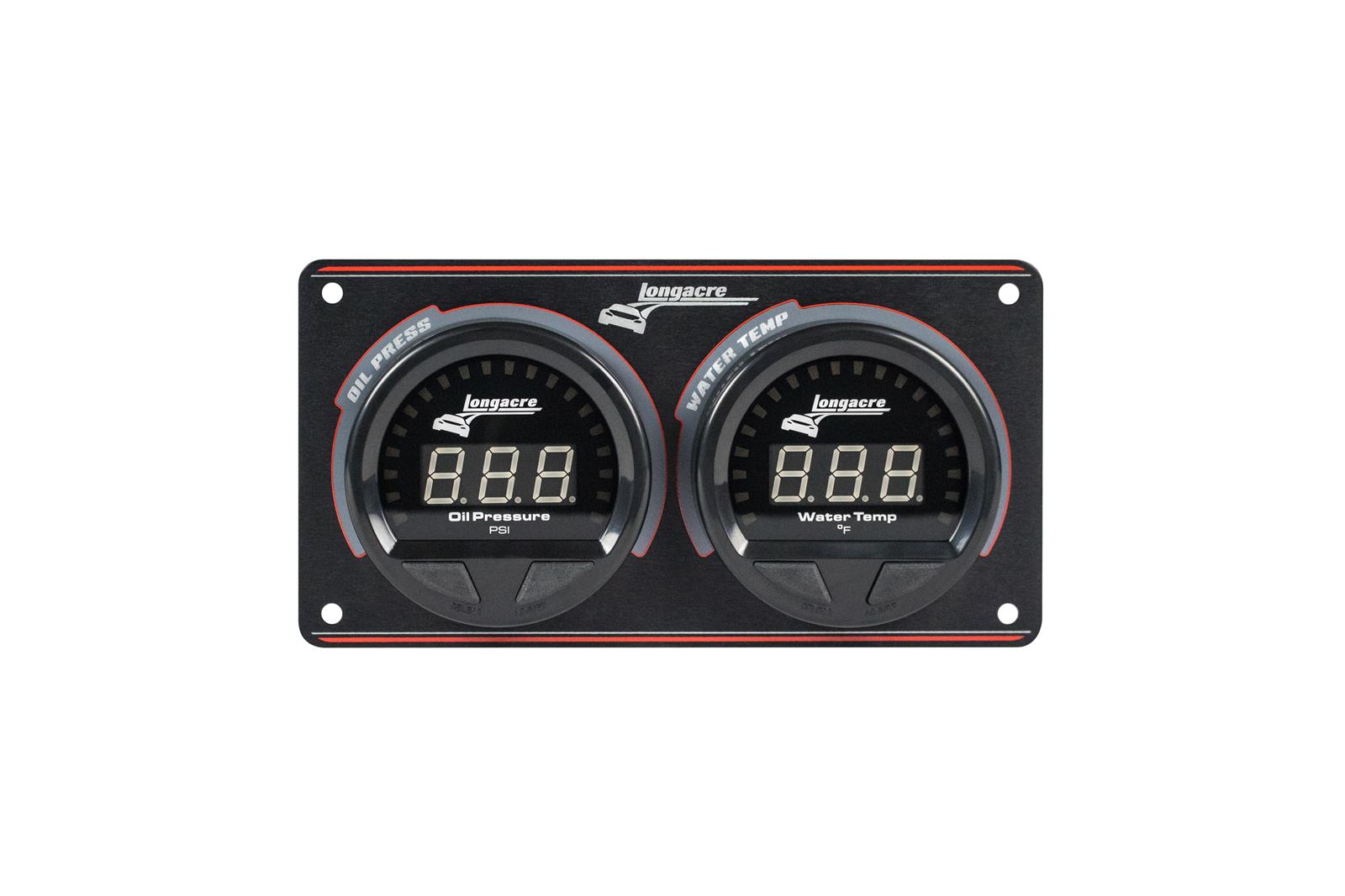 Digital Elite Waterproof Gauge Panel, 2 Gauge Oil Pressure/Water Temperature