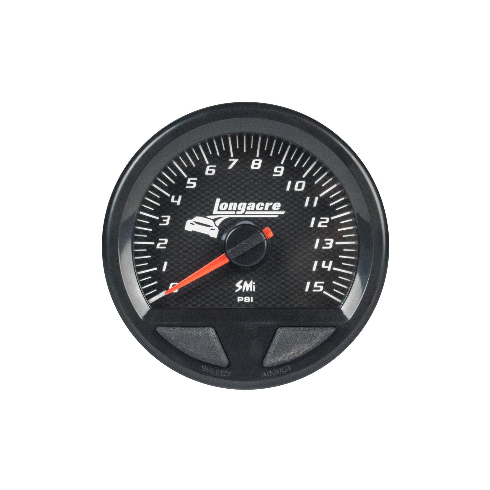 SMi™ Elite Waterproof Gauges, Fuel Pressure 0-15 psi, Sensor Included