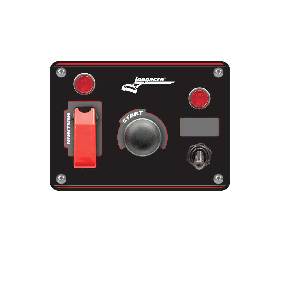 Longacre Flip-up Start / Ignition Panel with 1 Acc & Pilot Lights Longacre Flip-up Start / Ignition Panel with 1 Acc & Pilot Lights