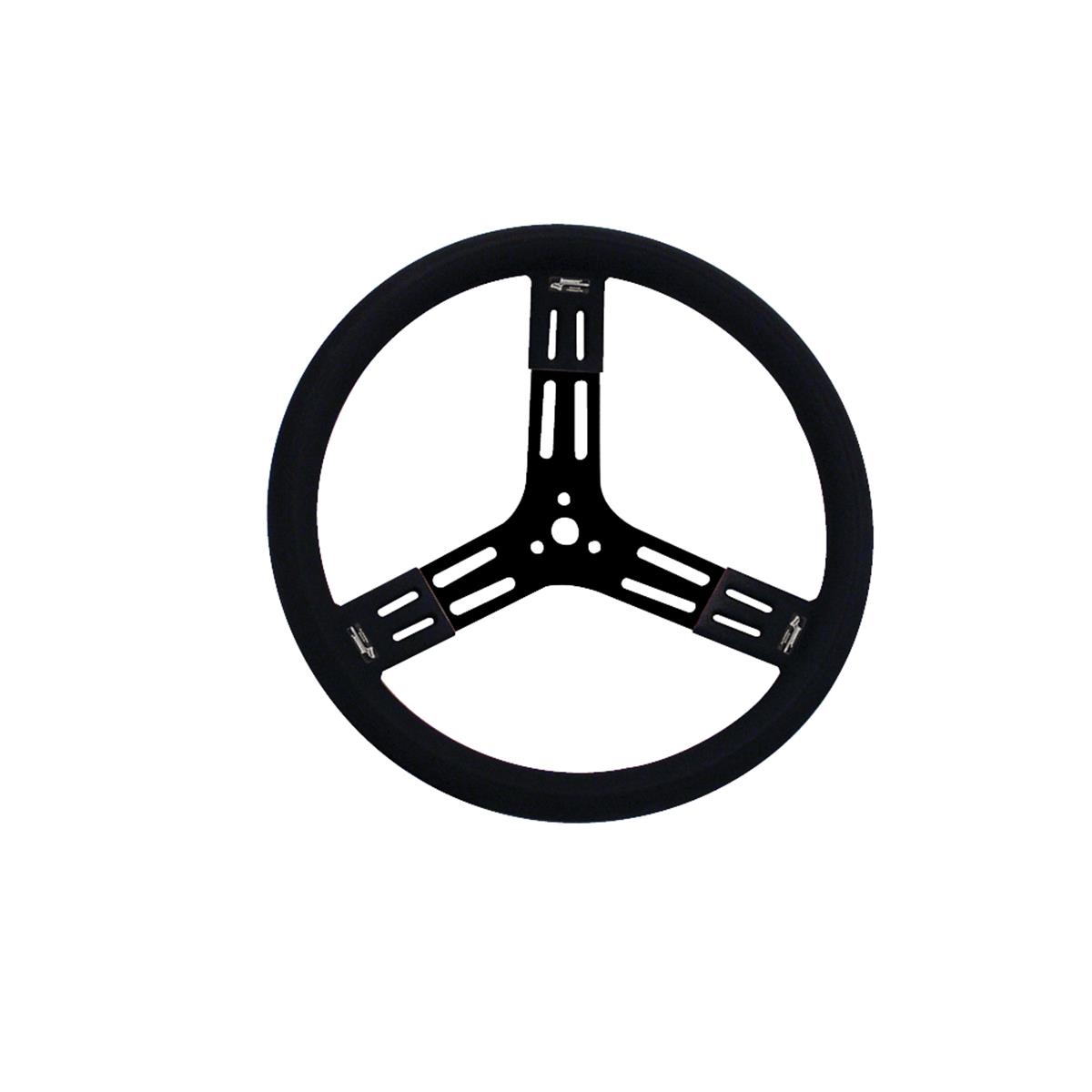 15" Steel Steering Wheel - Black w/ Smooth Grip