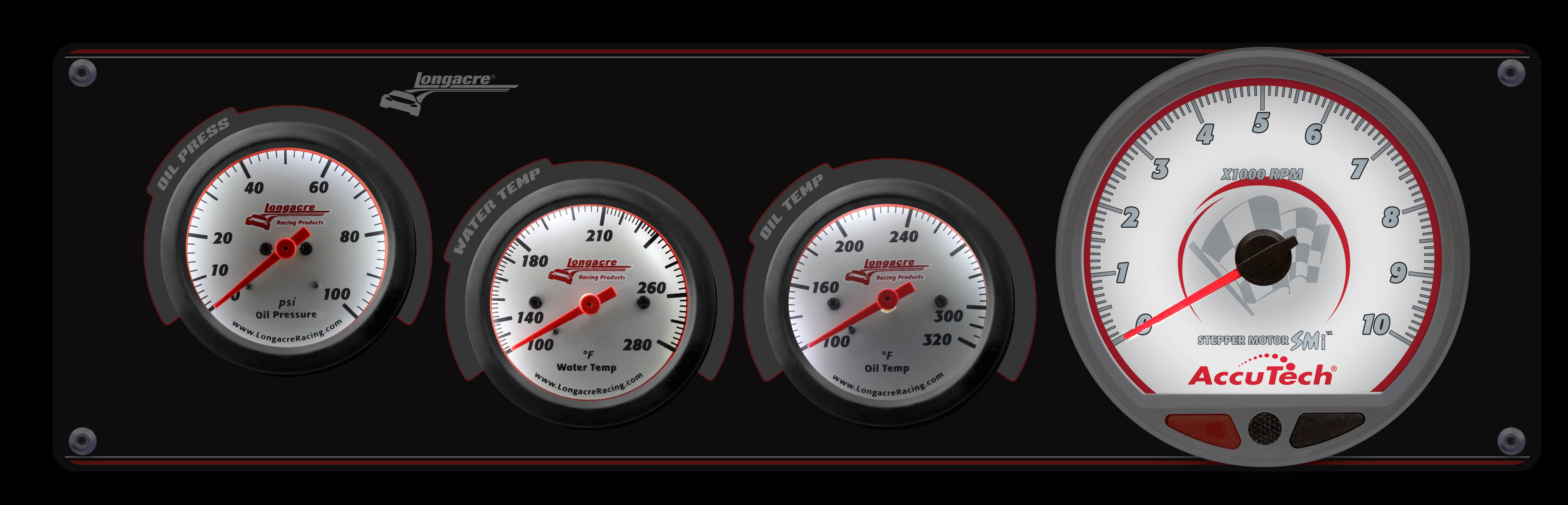 Sportsman™ Elite 3 Gauge Panel w/Tach  Oil Pressure, Water Temperature, Oil Temperature