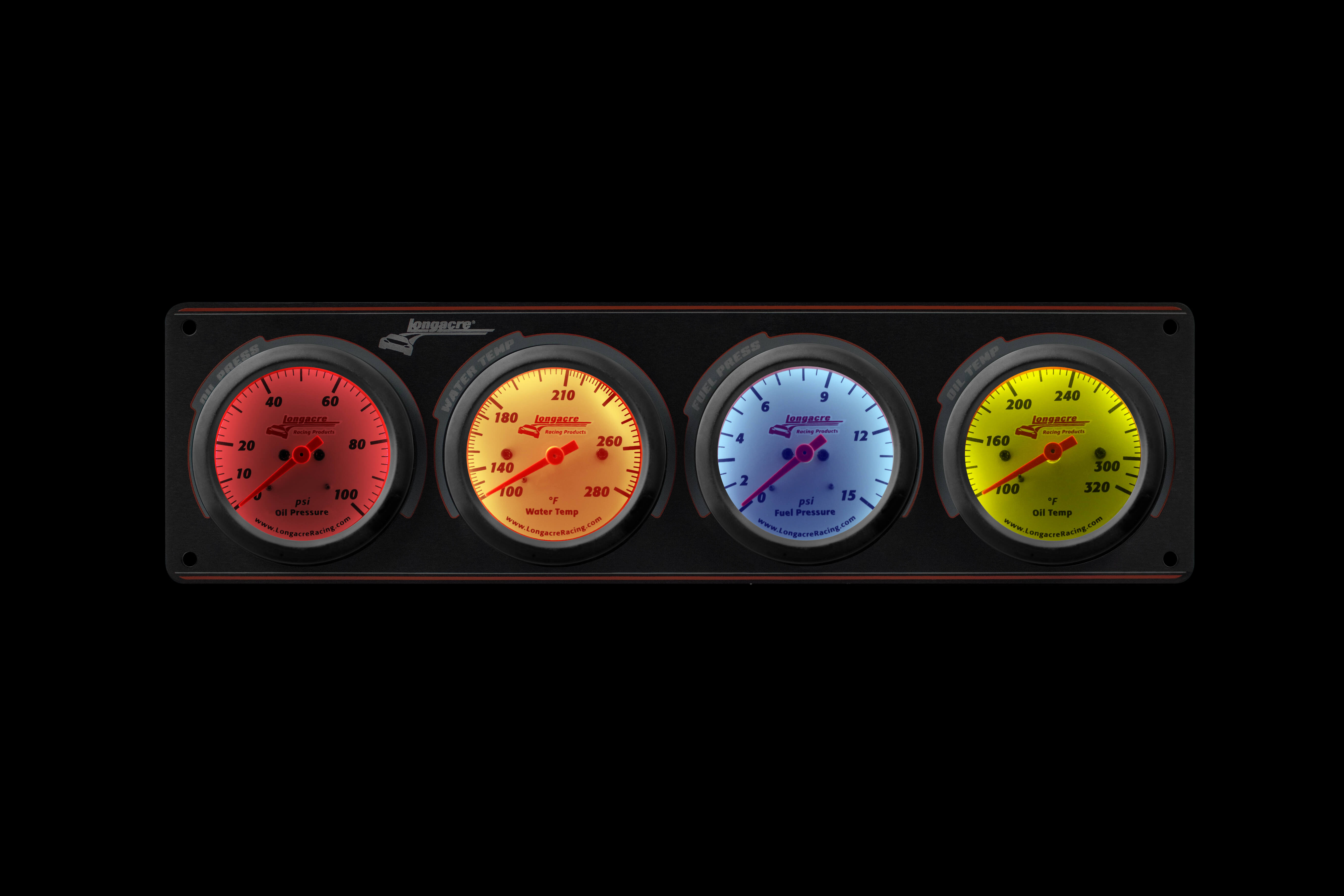 Sportsman™ Elite 4 Gauge Panel Oil Pressure, Water Temperature, Oil Temperature, Fuel Pressure