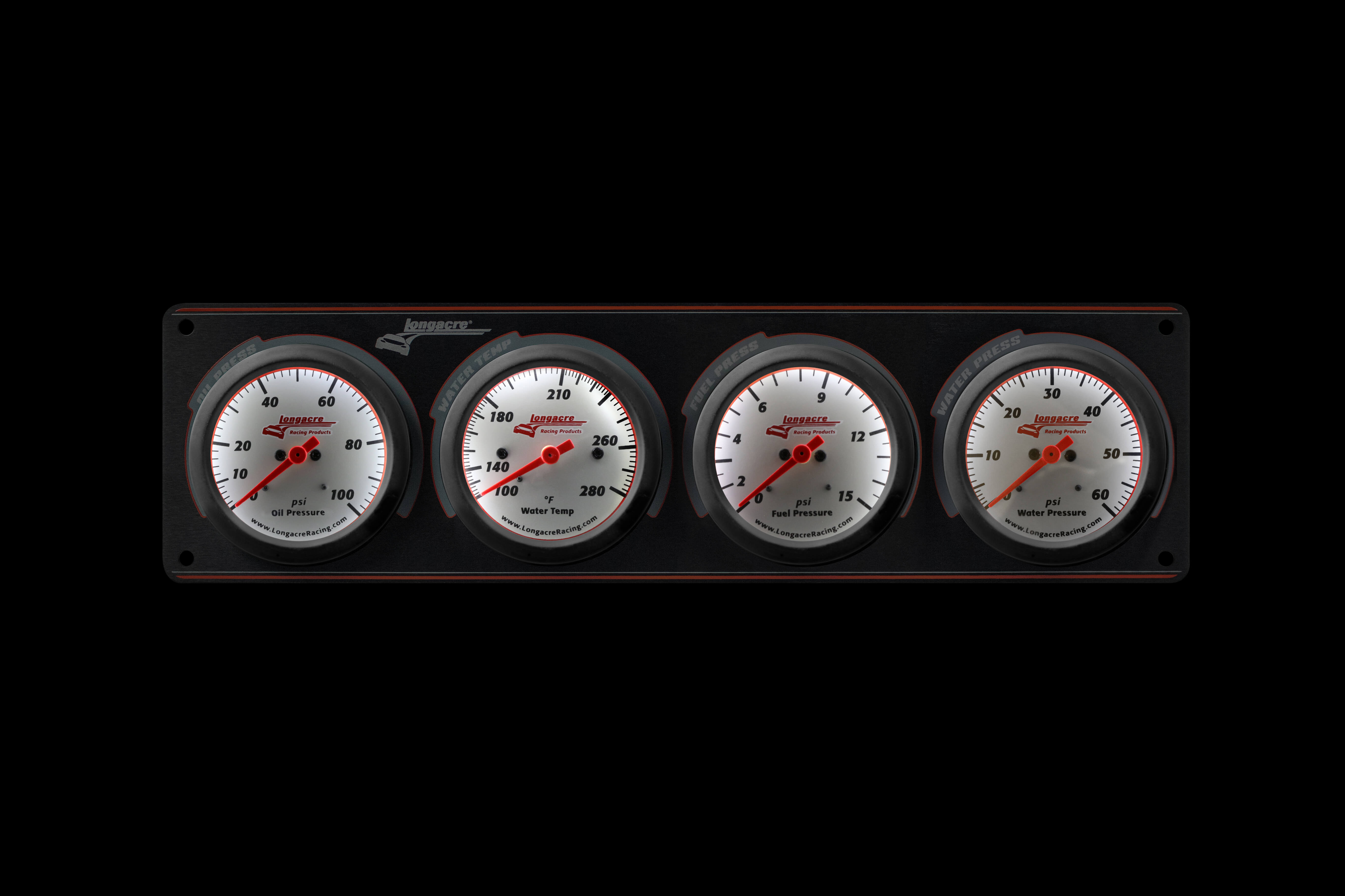 Sportsman™ Elite 4 Gauge Panel Oil Pressure, Water Temperature, Water Pressure, Fuel Pressure