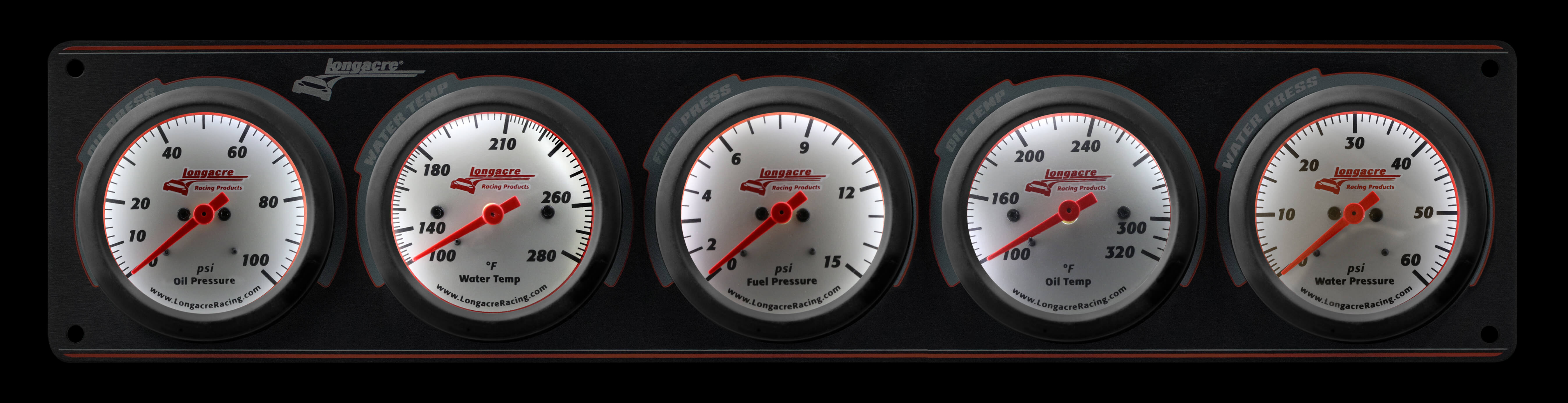 Sportsman™ Elite 5 Gauge Panel Oil Pressure, Water Temperature, Oil Temperature, Fuel Pressure, Water Pressure