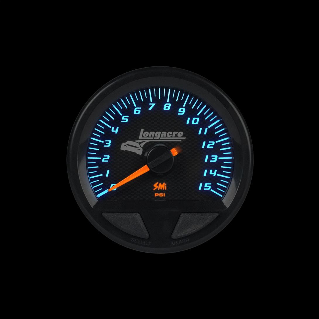 SMi™ Elite Waterproof Gauges, Fuel Pressure 0-15 psi, Sensor Included